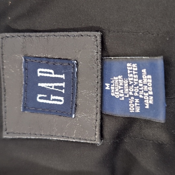 Vintage Y2K The Gap Women's Black Genuine Leather Jacket Size Medium - Picture 14 of 15